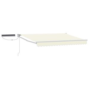 vidaXL Electric Retractable Awning Cream and White 2.5 x 2 m