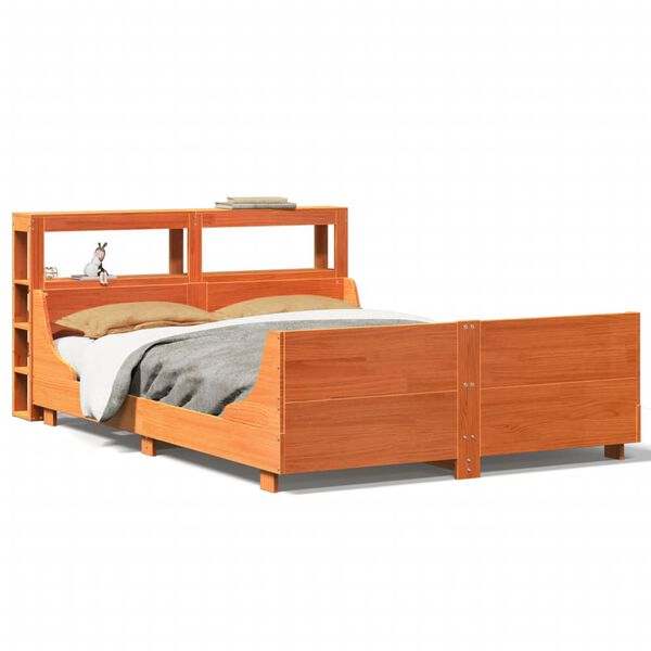 vidaXL Bed Frame without Mattress Wax Brown 160x200 cm Solid Wood Pine