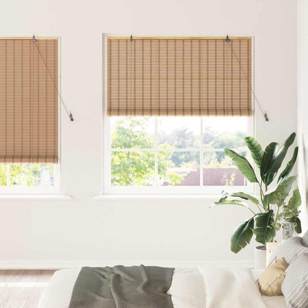 vidaXL Roller Blind with Curtains Manual Nature 150 x 220 cm Bamboo