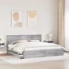 vidaXL Bed Frame with Drawer Grey Sonoma 200 x 200 cm Engineer Wood