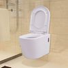 vidaXL Wall Hung Toilet with Concealed Cistern Ceramic White