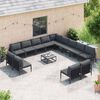 vidaXL Garden Sofa Set with Cushion 13 pcs Black Steel