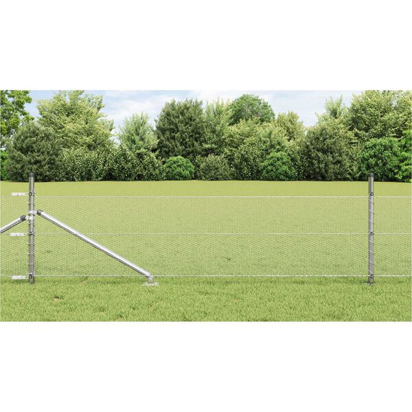 vidaXL Fence Post Silver 50 x 0.5 m (13 mm mesh) Steel