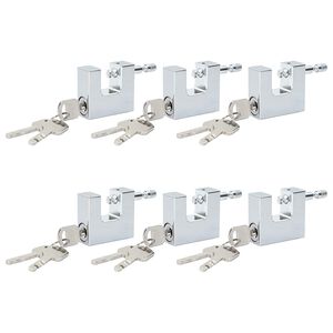 vidaXL Padlock 6 pcs Silver 5 x 1.9 x 4.5 cm Iron