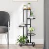 vidaXL 5-Floor Flower Stand with Wheels 44x23x100 cm Black Iron
