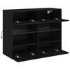 vidaXL TV Wall Cabinet with LED Lights Black 78.5x30x60.5 cm