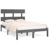 vidaXL Bed Frame without Mattress Grey 120x190 cm Small Double Solid Wood