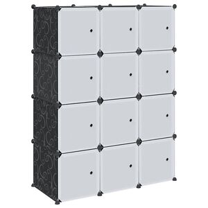vidaXL Storage Cube Organiser with 12 Cubes and Hanging Rods PP