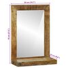 vidaXL Bathroom Mirror Brown 50 x 22 x 70 cm Solid Rough Wood Mango