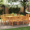 vidaXL Garden Dining Set 9 pcs Brown Solid Acacia Wood