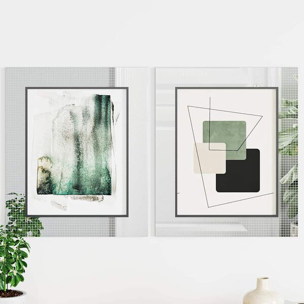 vidaXL Mirror Mosaic Tile Geometric 12 pcs Silver 30 x 30 cm Glass