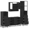 vidaXL 4&nbsp;Piece Bathroom Furniture Set&nbsp;Black Engineered Wood