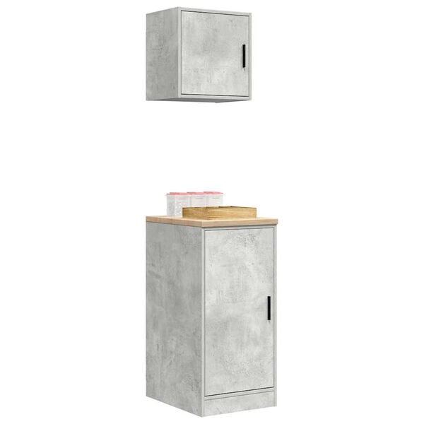 vidaXL Garage Cabinets 2 pcs Concrete Grey Engineered Wood