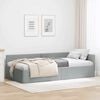 vidaXL Corner Bed Frame Light Grey 80 cm x 200 cm Velvet