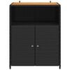 vidaXL Cabinet Black 70 x 50 x 87 cm Polyester and Roly Ratten