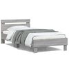 vidaXL Bed Frame without Mattress with LED Lights Grey Sonoma 100x200 cm