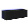 vidaXL TV Wall Cabinet Wall-mounted 2 pcs Black Oak 100 x 35 x 31 cm