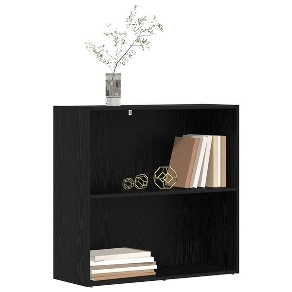 vidaXL Bookshelf Black Oak 80 x 30 x 76.5 cm Engineered Wood