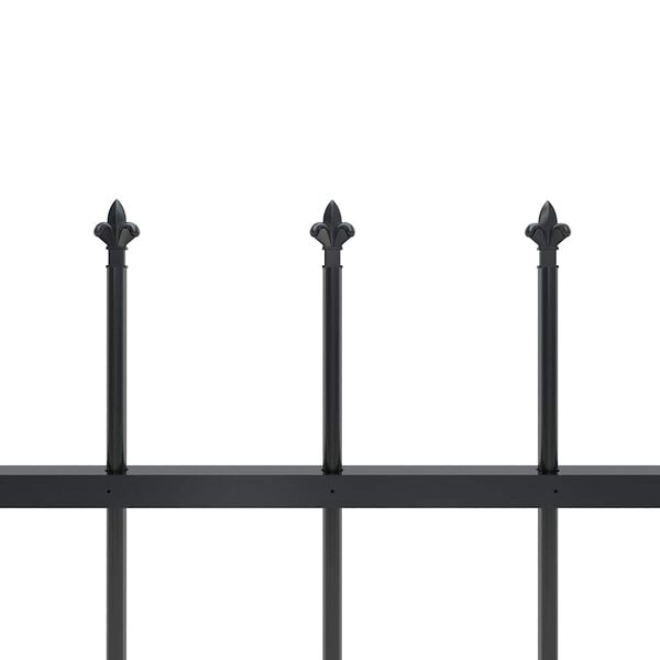 vidaXL Garden Fence with Spear Top Steel 892.5x120 cm Black