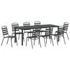 vidaXL Garden Dining Set 9 pcs Anthracite Powder-Coated Steel