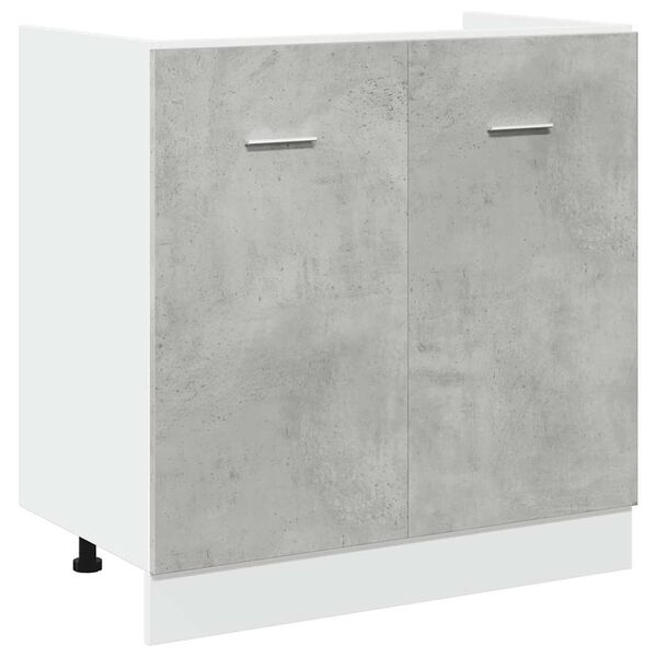 vidaXL 7 Piece Kitchen Cabinet Set Lyon Concrete Grey Engineered Wood