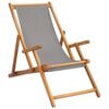 vidaXL Beach Chair Light Grey Solid Teak Wood