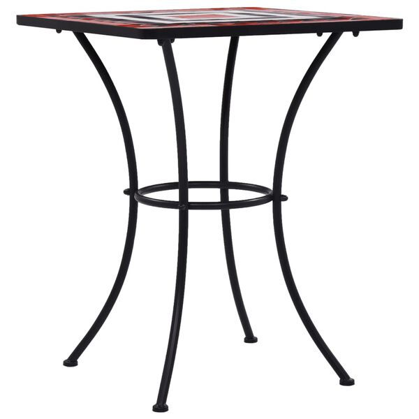 vidaXL Mosaic Bistro Table Terracotta and White 60 cm Ceramic