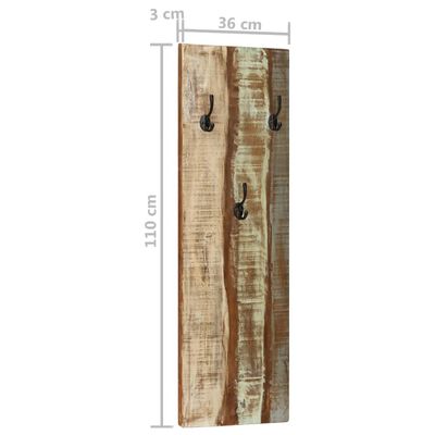vidaXL Wall-mounted Coat Racks 2 pcs 36x3x110 cm Solid Reclaimed Wood