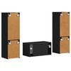 vidaXL TV Cabinet Set 5 pcs Black Engineered Wood