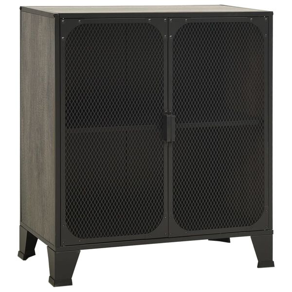vidaXL Storage Cabinet Grey 72x36x82 cm Metal and MDF