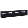 vidaXL TV Cabinet 2 pcs Black Oak 210 x 35 x 40 cm Engineered Wood