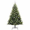 vidaXL Artificial Hinged Christmas Tree 300 LEDs Green 210 cm