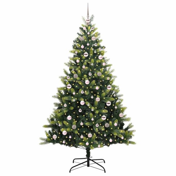 vidaXL Artificial Hinged Christmas Tree 300 LEDs Green 210 cm