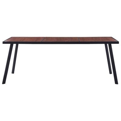 vidaXL Dining Table Dark Wood and Black 200x100x75 cm MDF