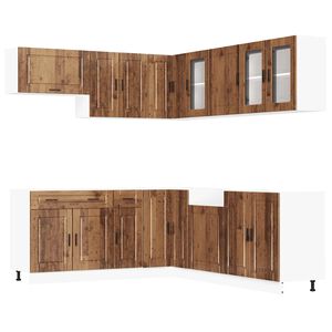 vidaXL 11 Piece Kitchen Cabinet Set "Porto" Old Wood Engineered Wood