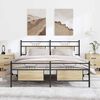 vidaXL Metal Bed Frame without Mattress Sonoma Oak 180x200 cm Super King