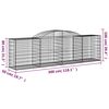 vidaXL Arched Gabion Baskets 15 pcs 300x50x80/100 cm Galvanised Iron
