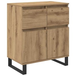 vidaXL Sideboard Artisan Oak 60 x 35 x 70 cm Engineered Wood and Iron