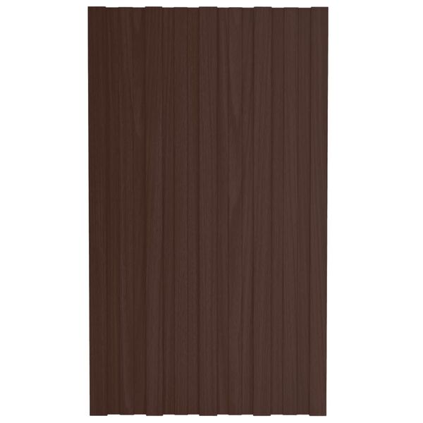 vidaXL Roof Panels 12 pcs Galvanised Steel Brown 80x45 cm