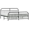 vidaXL Metal Bed Frame without Mattress with Footboard Black 200x200cm
