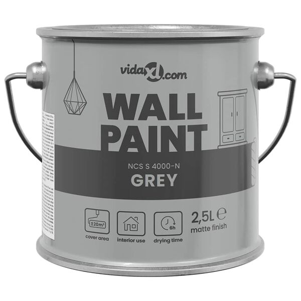 vidaXL Wall Paint Grey 16.5 x 16.5 x 15.9 cm Wall Print