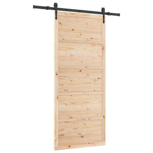 vidaXL Sliding Door Natural 80 x 208 cm Solid Pine Wood