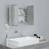 vidaXL LED Bathroom Mirror Cabinet Concrete Grey 60x12x45 cm Acrylic