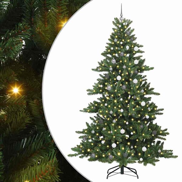 vidaXL Artificial Hinged Christmas Tree Green 240 cm PVC and Steel