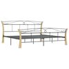 vidaXL Bed Frame without Mattress Black Metal 200x200 cm