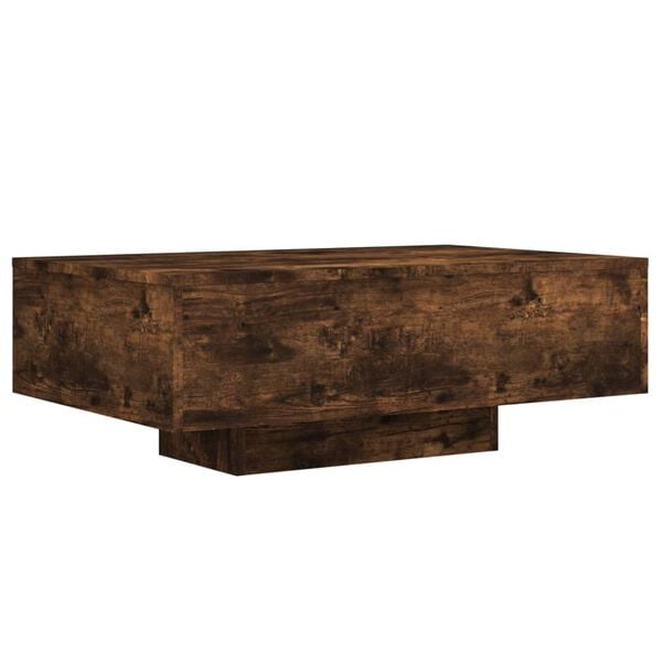 vidaXL Coffee Table with LED Lights Smoked Oak 85x55x31 cm