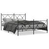 vidaXL Metal Bed Frame without Mattress with Footboard Black 150x200cm