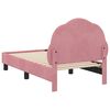 vidaXL Toddler Bed Frame with Headboard Pink 70 x 140 cm Velvet
