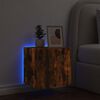 vidaXL TV Wall Cabinet with LED Lights Smoked Oak 40.5x35x40 cm