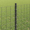 vidaXL Fence with Post Grey 0.8 x 10 m Steel and PVC